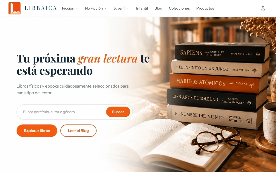 Captura del sitio web de Libraica