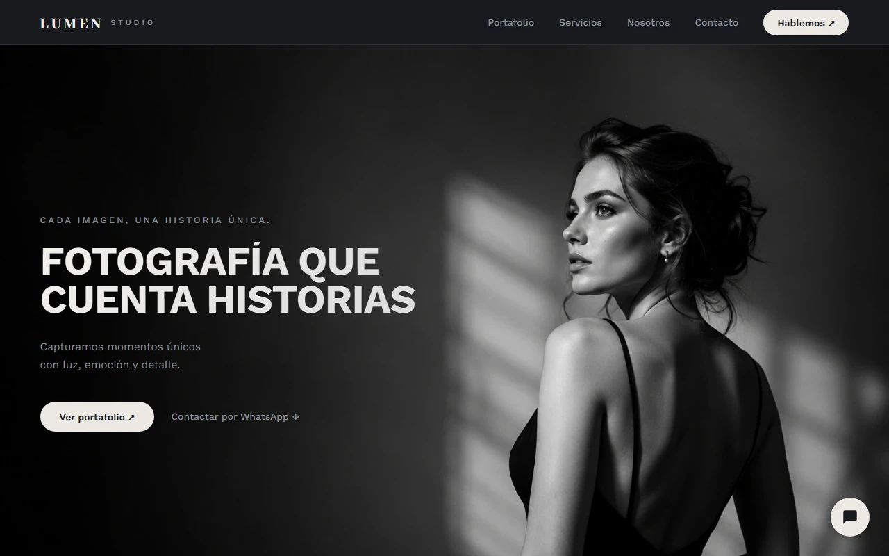 Captura del sitio web de Lumen Studio