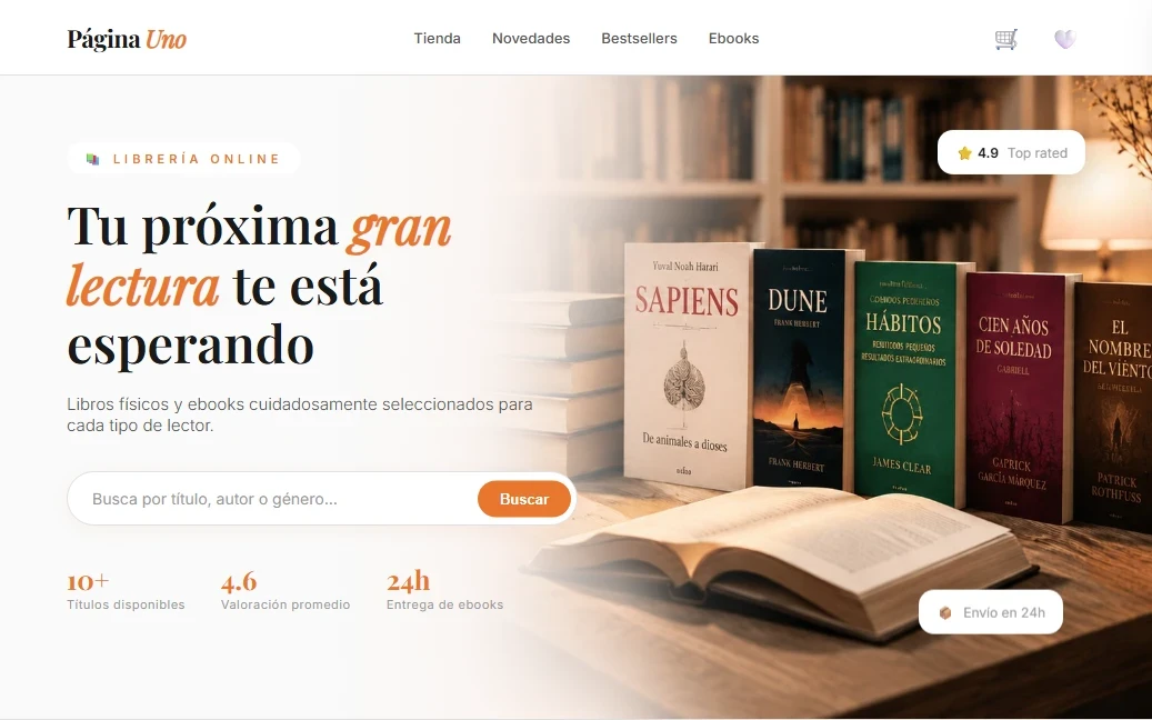 Captura del sitio web de Página Uno